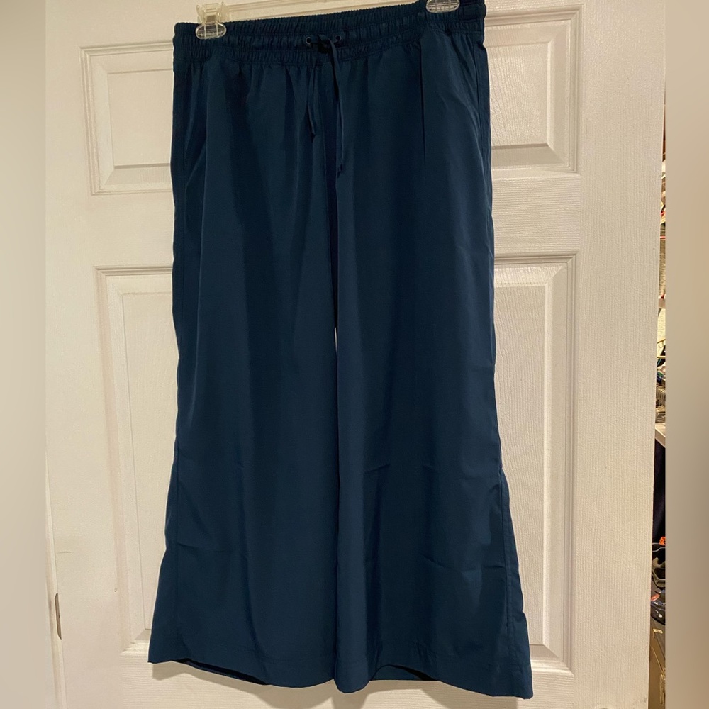 Old Navy quick dry drawstring pants. Color is navy blue. Size L